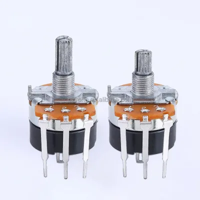 WH138 Potentiometer Single Turn Rotary Carbon Film Taper Potentiometer B500K