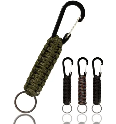 Outdoor Survival Hiking Carabiner Paracord Multifunctional Keychain for Camping