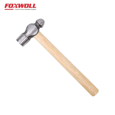 Wood Handle Ball Peen Hammer with Shock Reduction Effect Grip and Double Striking Heads