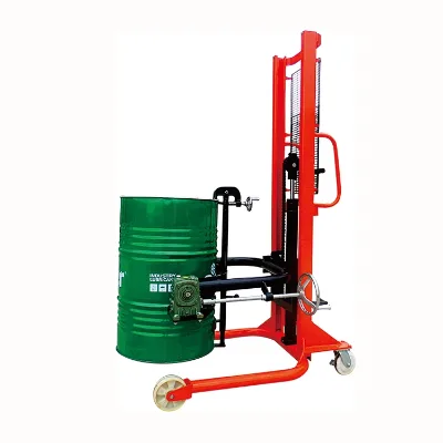 350KG Manual Hydraulic Tilting Barrel Fork-lift Hand Hydraulic Drum Stacker Brake Drums Truck Transports and Ergonomic Lifts