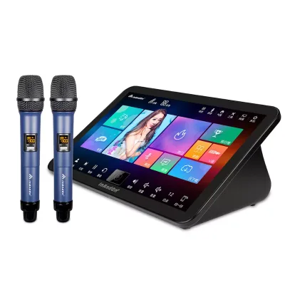 New Version Portable Karaoke Machine 15.6" Five in One 6TB Mini Karaoke Player Karoke Set Professional Microphone Wireless