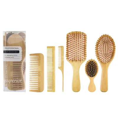 Eco-friendly Household Hairdressing Set Smooth Bamboo Wooden Comb Wide-tooth Comb Tail Comb for Massage Wholesale Foreign Trade