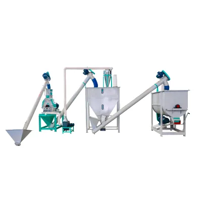 Water Drop Type Mash Feed Complete Unit Hammer Mill Mixer Combined Set Animal Feed Powder Production Line
