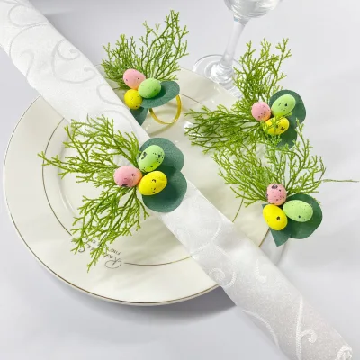 Easter Egg Western Style Paper Napkin Ring for Hotel Table Setting and Easter Decorations