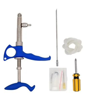 High Accuracy Livestock Continuous 0.75ml/1ml/2ml Adjustable Animal Vaccination Injection Veterinary Poultry Syringe