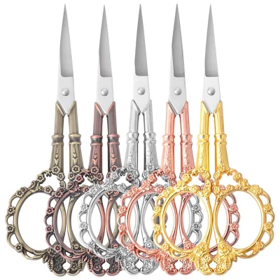 Professional Nail Cuticle Trimmer Scissors Stainless Steel Vintage Plum Blossom Pattern Manicure Scissors Dead Skin Remover Tool