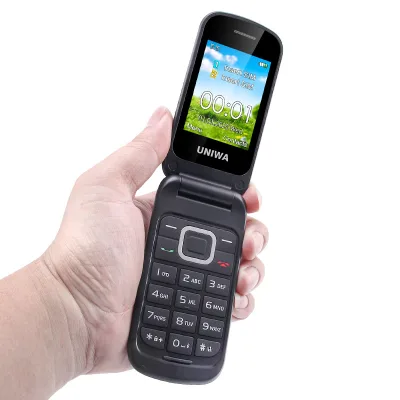 Classic Flip Phone 2.4 Inch QWERTY Keyboard Keypad Dual SIM Mobile Phone Multi-function Shortcut Key Panel
