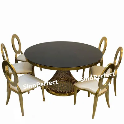 Factory Price Luxury Style Home Round Nordic Restaurant Table Minimalist Wedding Tables and Chairs