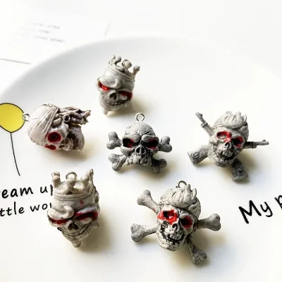 Halloween Charms,DIY Enamel Skull Pendant Retro Charm for Kids Halloween Wedding Gift