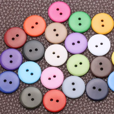 Eco-Friendly Round Resin Buttons With White, Black, and Colorful Accents - 2-Hole Flatback for Fashion