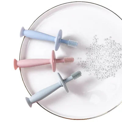 Premium Silicone BPA Free 360 Degree Teeth Cleaning Baby Training Soft Food Grade Silicone Baby Toothbrush