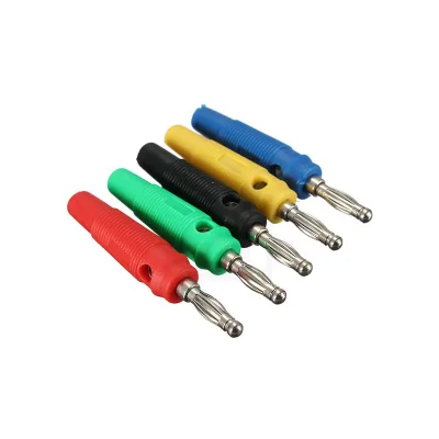5 Colors 4mm Banana Plug Connector, Gold Plated Solder Type Banana Jack for Multimeter Speaker Test Leads