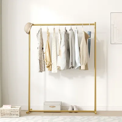 Nordic Style Stainless Steel Heavy Duty Freestanding Clothes Garment Rack Clothing Display Stand Multi Color Wardrobe Kitchen