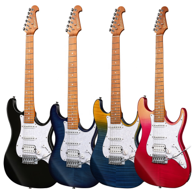 Bullfighter Custom ST DIY Kit Firefly Guitar Stringed Instruments Baked Maple Neck 22 Fret Blue Electric Guitar With Bag
