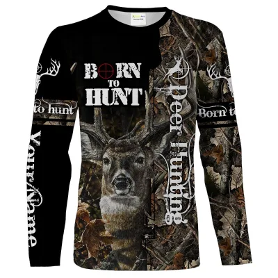 Women Long Sleeve Hunting Shooting Shirt Padded Shoulder Camouflage Pattern Moisture-Wicking UV Protection 100% Hunting