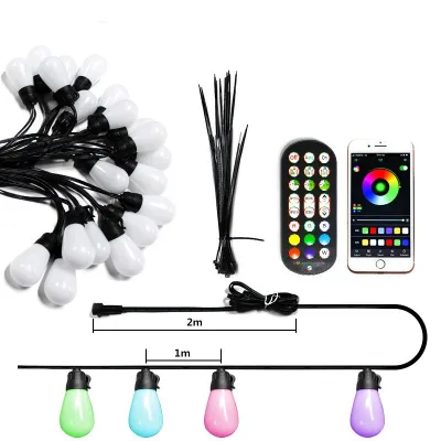 Garden Outdoor Bulb Globe Waterproof Connectable Serial Solar Led String Lights Christmas Light for Patio Holiday Garland