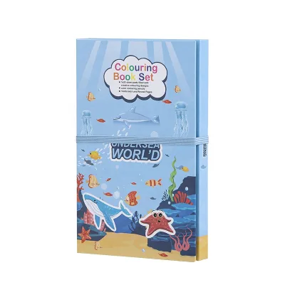 2024 New Arrivals Creative Kids Colouring Book Set Scratch Notebook Astronaut Rocket Theme Colored Pencil Drawing Notebook Set