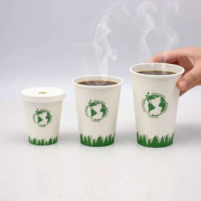 Custom 12oz Paper Coffee Cups Coffee Cups with logo Disposable Coffee Cups High Gsm Degradable Cafe Hot Drink