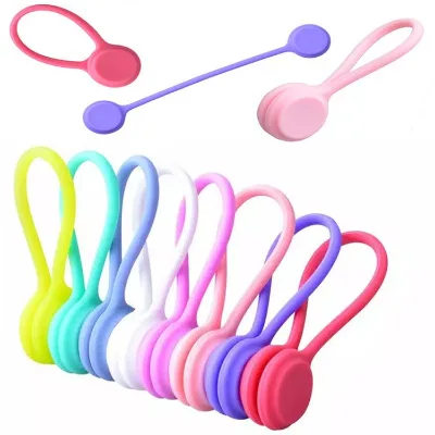 Creative Silicone Magnet Headset Cable Winder Magnetic Data Cable Organizer for Mobile Phones Cable Management Accessories