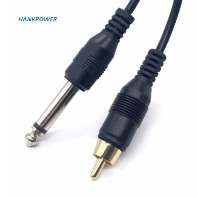 Customize Professional Hot Black 1/4 6.35 MM Male Mono Plug to RCA Male Jack Audio Video Cable