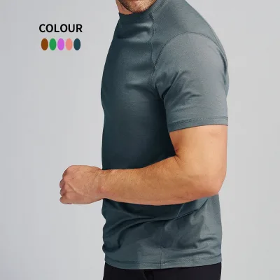 Custom Logo Compression T Shirt Training Slim Fit Breathable Men's Athletic Fitness Plain Plus Size Gym Running T-Shirts for Men