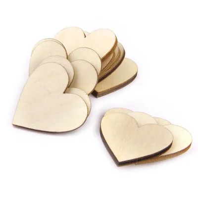 Cheap Plywood Heart Cutout Valentine Gift Laser Engraved Wooden Hearts