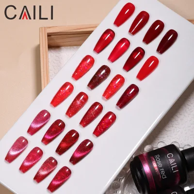 24 Colors Bloody Mary Collection Popular Shimmer Red Burgundy Gel Polish Nail Art Design Soak Off UV LED DIY Gel Nail Kit