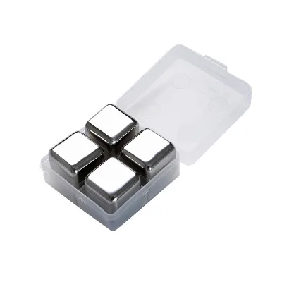 Stainless Steel Ice Cube Reusable Chilling Whiskey Stones Whiskey Chilling Rocks for Drinking Beverage Cocktail Party Bar