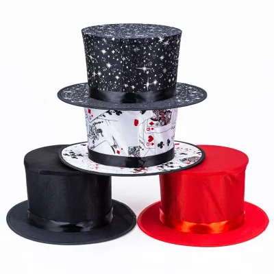 Folding Top Hat With Gimmick Magic Trick Costume Accessory Stage Prop Magician