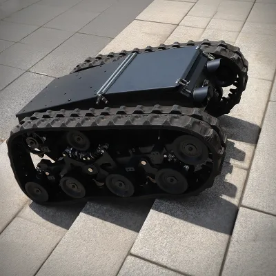 PTZ Compact Rubber Tracked Tank Chassis Robot for Indoor Outdoor Surveillance Scientific Research and Ground Data Collection