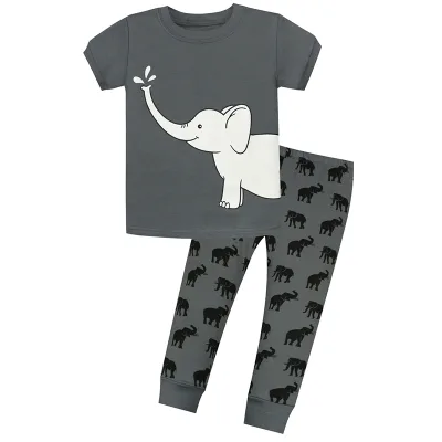 Organic Cotton Night White Black Cotton Thanksgiving Toddler Kids Children Pajamas Animal