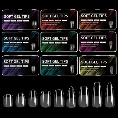 Cross-border European American Clear Style Transparent Semi-Matte Ultra-Thin Nail Tips ExtensionSeamless No Carving/Filing