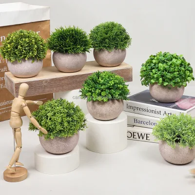 Assorted Artificial Plants Fake Succulent Cactus Potted Succulent Plants Mini Fake Flower with Pot