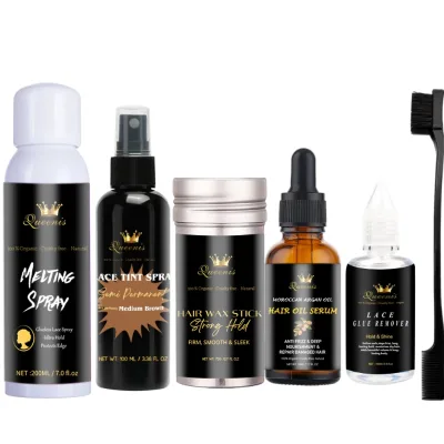 Custom Logo Hair Growth Oil Foam Mousse Kit Private Brand Wig Edge Control Tool for Hair Extensions