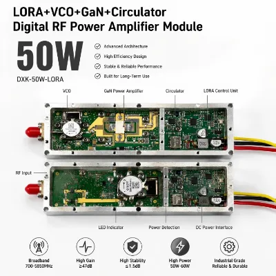 DXK-50W-LORA 700-5850MHz LoRa RF Power Module Wide Bandwidth Wireless Communication Module Long Range Data Transmission Solution