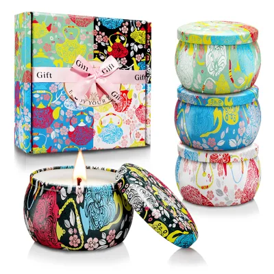 Scented Candles Gift Set for Women Pack 2.2oz Natural Soy Wax Candle Luxury Aromatherapy Candles