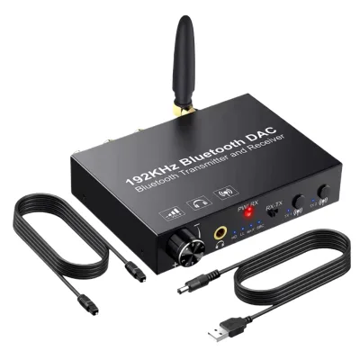 192KHz DAC Digital To Analog Audio Converter HD Transmitter Receiver With AptX Low Latency For Headsets HDTV