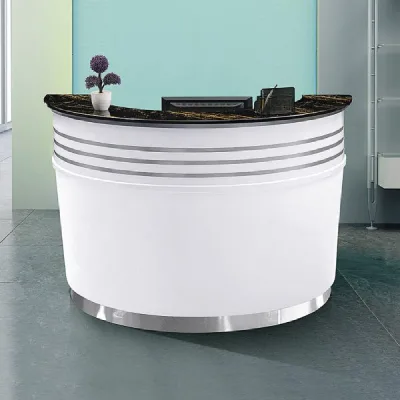 Office Desk Tables Set Oficina Scrivania Rezeption Modern Front Desk Reception Desk Beauty Salon Marble Round Reception Table