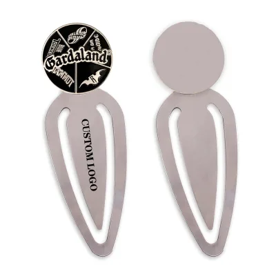 Customizable Promotional Laser Engrave Magnetic Fashion Metal Enamel Decorated Souvenir Wholesale Clip Bookmark Custom