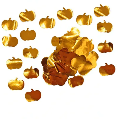 3.5cm Gold Pumpkin Anniversary Halloween Celebration Party Table Confetti Scatter Glitter Metallic Paper Confetti Decor