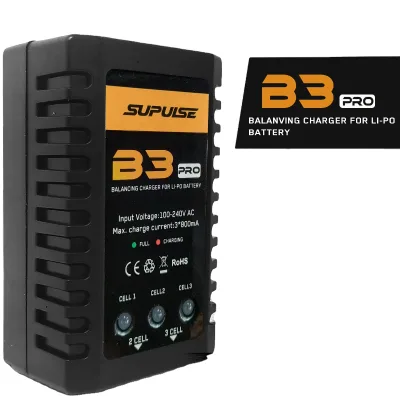 Li-Po & Li-on Battery Balance Charger B3 AC Use for 7.4-11.1V 2S-3S Battery RC Charging Port