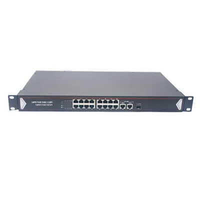 10/100Mbps 16 Port POE and 2*100M Gigabit Ethernet +1SFP 10/100/1000M POE Switch Unmanaged 48V 380W
