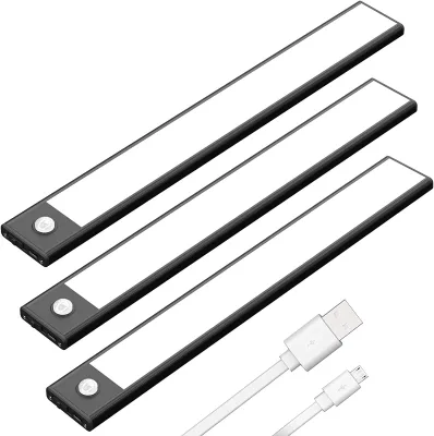 Big Discount LED Motion Sensor Light Rechargeable 20cm/40cm/60cm Aluminum IP20 Rated 2-Year Warranty Portable 3-Color Cabinet