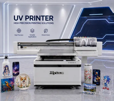 MyColor High Precision Flatbed UV Leather Printer with Vision Positioning System for Irregular Products and Custom Gifts