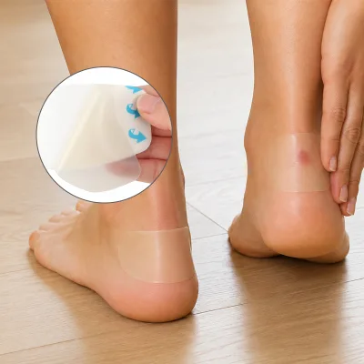 Soft & Flexible Waterproof Hydrocolloid Bandage for Heel Blisters Friction Relief and Daily Wear Heel Patch