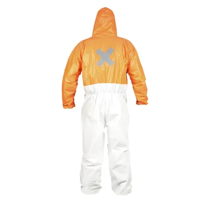 Coverall With Over-Taped Seam with CE Polypropylene + Microporous Film Sterilized with Hood Elasticated Wrists & Zipper Closure
