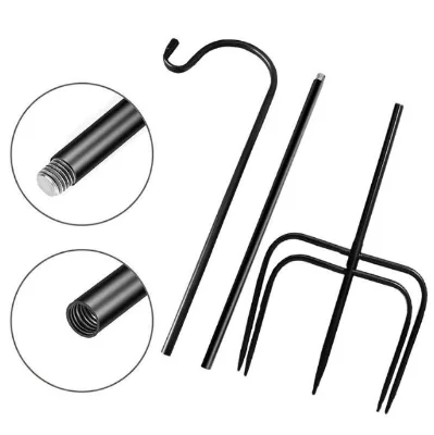Custom Shepherds Hooks Adjustable Garden Plant Hanger Stands, Steel Multi-Feeder Kit Stand for Attracting Wild Birds