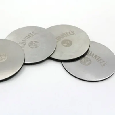 2017 Hot Sell Durable Embossed logo Stainless Steel Coaster,metal coaster for USA, EUROPE,coffee Cup Mats