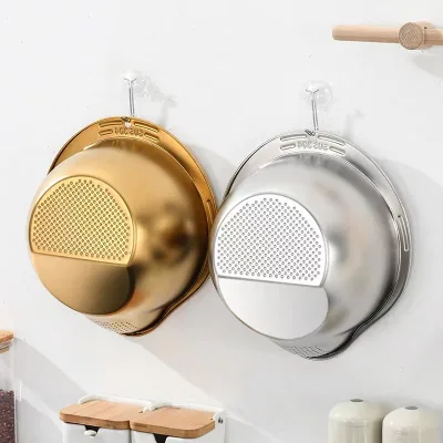 Stylish and Practical Stainless Steel Rice Washing Bowl Stylish Design Combined with Practical Functionality