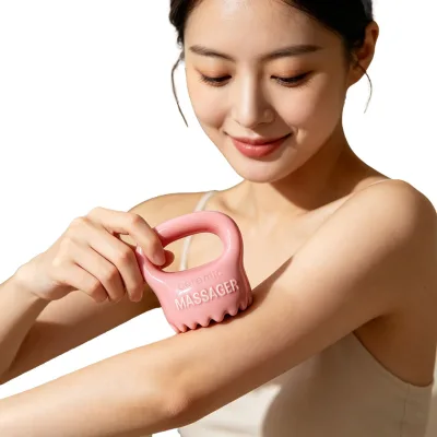 High-Grade Pink Porcelain Gua Sha Board with Built-in Customisable logo for Daily Facial Care and Full-Body Massage